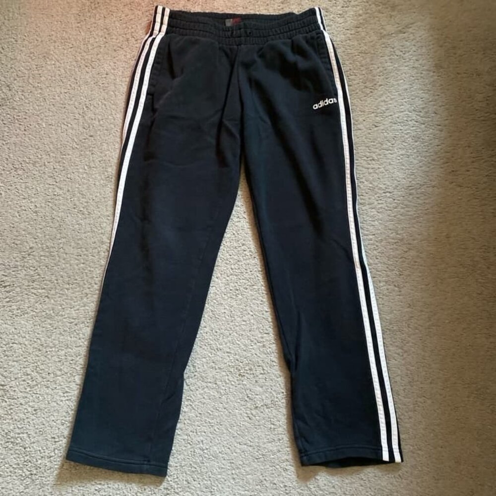 Adidas track pant black 3 stripes medium